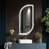 Espejo LED Semiovalado 1 | Botón táctil | Luz blanca neutra - Reyze Seria Salono Model 1